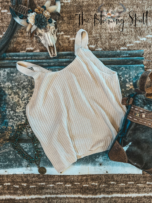 CREAM KNIT TANK